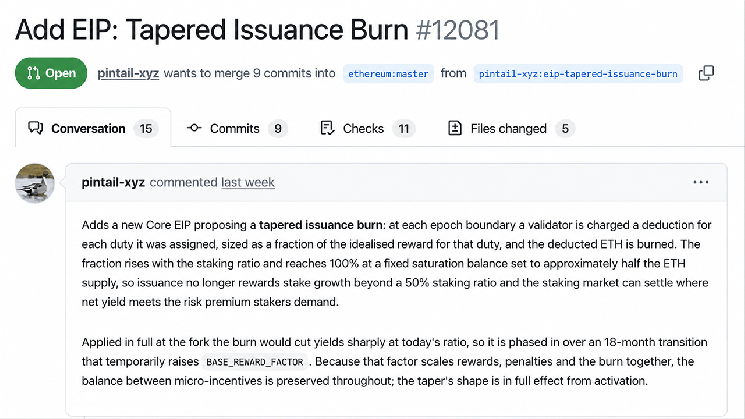 
			Разработчики Ethereum хотят, чтобы вознаграждение за стейкинг ETH снизилось до 0% при уровне стейкинга в 50%		